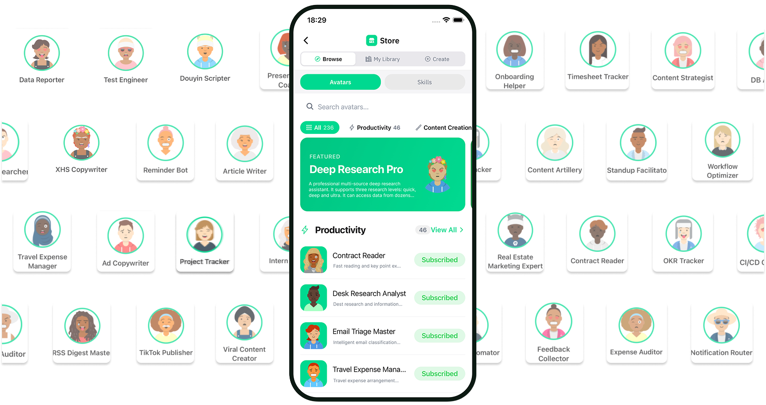 Thousands of AI avatars